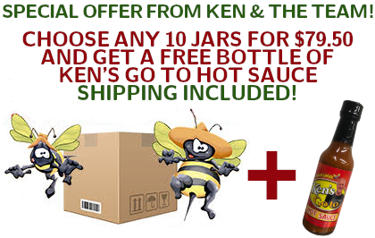 10 Jars For $79.50 - Shipping Included - PLUS 1 free bottle of Ken's Go To Hot Sauce!
